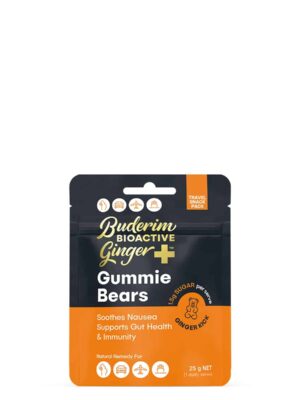 Buderim Bioactive Ginger Gummie Bears 25g Travel Pack01